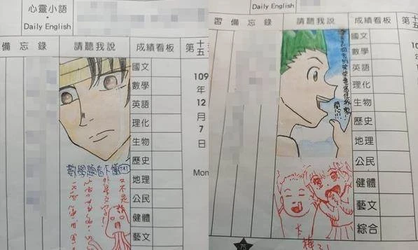 國一妹下戰帖!聯絡簿上「神還原動漫角色」 班導妙手回應羨煞網